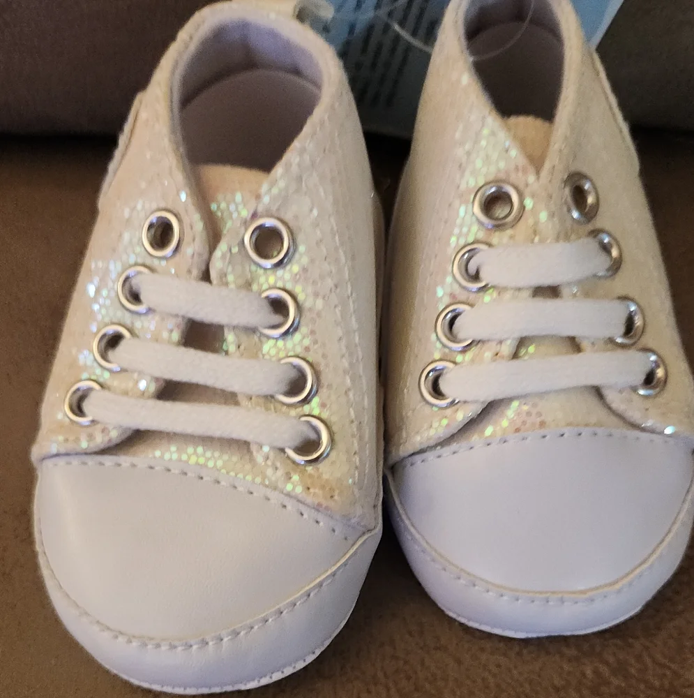 Baby Sequin Cream Shoes